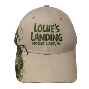 Louie's Landing Moose Lake WI Baseball Cap Brown One Size Adjustable Dri-Duck